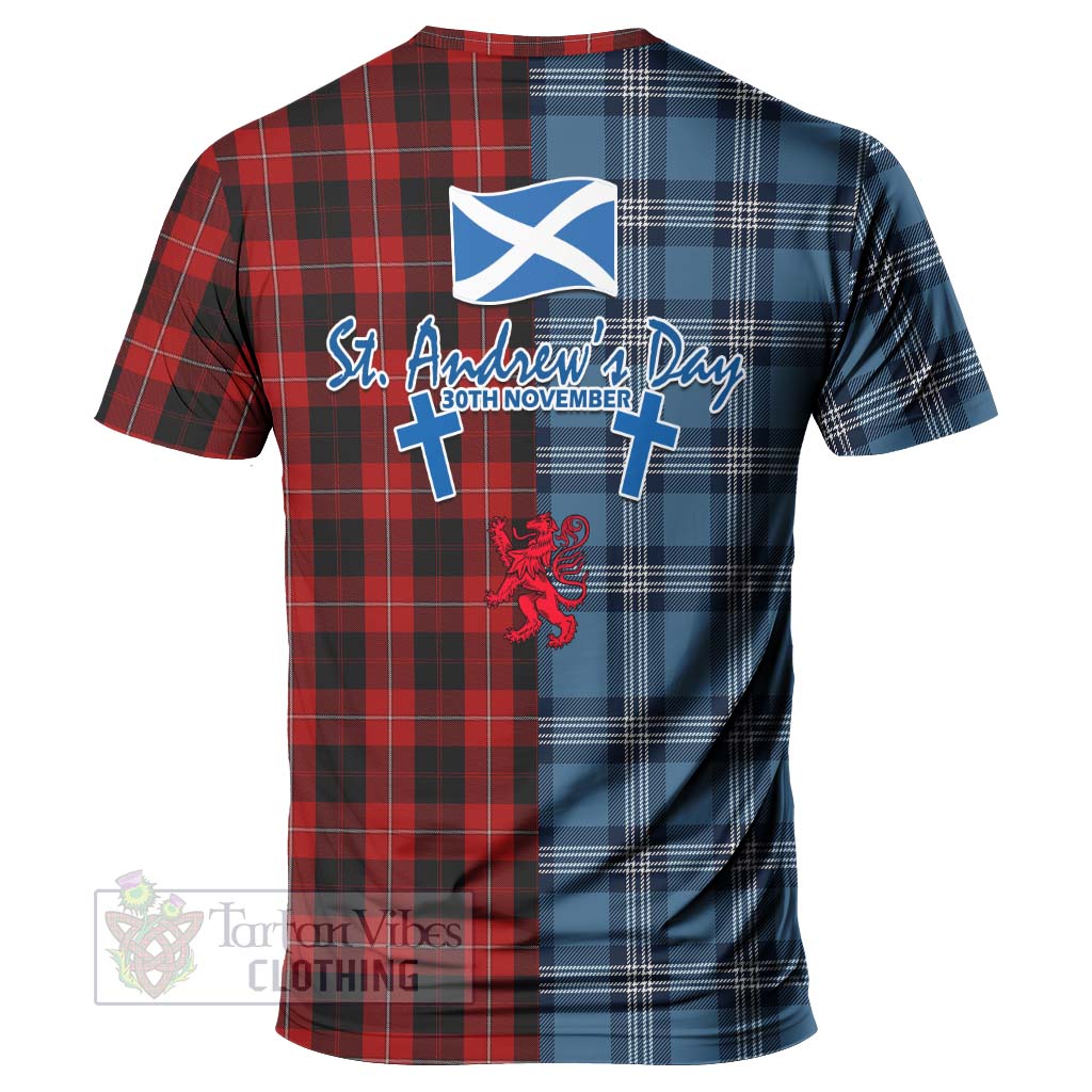 Tartan Vibes Clothing Cunningham Tartan T-Shirt Happy St. Andrew's Day Half Tartan Style