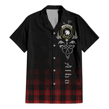 Cunningham Tartan Hawaiian Shirt Shirt Featuring Alba Gu Brath Family Crest Celtic Inspired