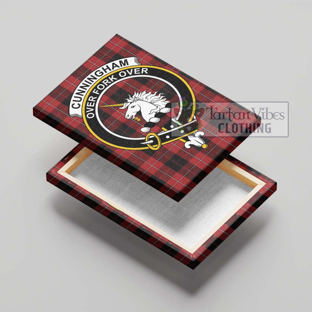 Cunningham Tartan Canvas Print Wall Art with Family Crest - Tartan Vibes Clothing