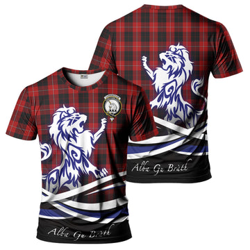 Cunningham Tartan T-Shirt with Alba Gu Brath Regal Lion Emblem