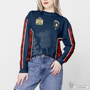 Cunningham Tartan Sweatshirt with Family Crest and Scottish Thistle Vibes Sport Style