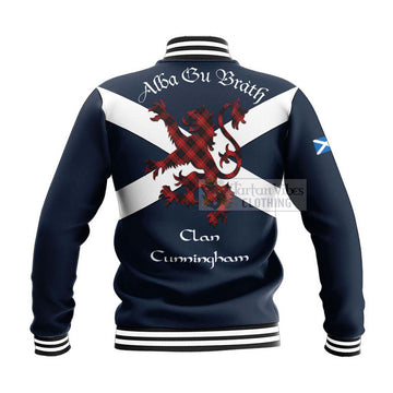 Cunningham Tartan Lion Rampant Baseball Jacket Proudly Display Your Heritage with Alba Gu Brath and Clan Name