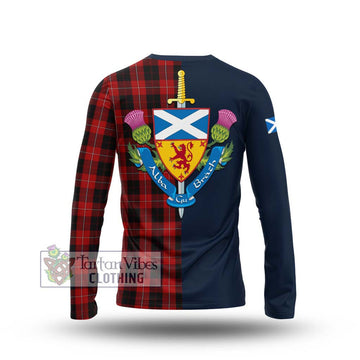 Cunningham Tartan Long Sleeve T-Shirt Alba with Scottish Lion Royal Arm Half Style