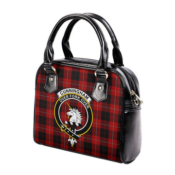 Cunningham Tartan Shoulder Handbags with Family Crest