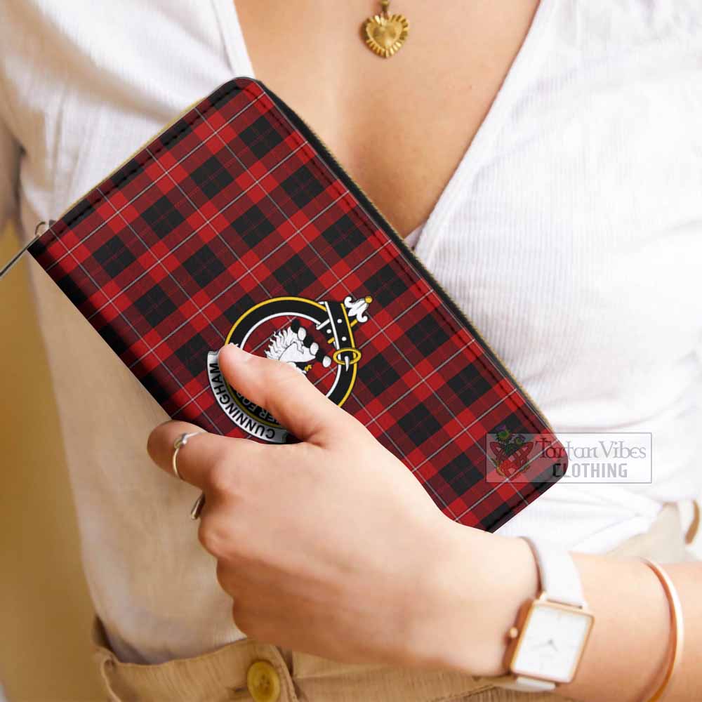Tartan Vibes Clothing Cunningham Tartan Women's Leather Wallet with Family Crest