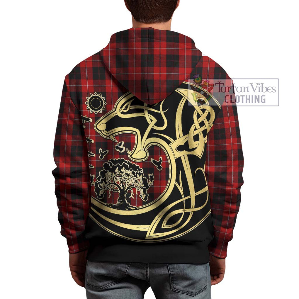 Cunningham Tartan Hoodie with Family Crest Celtic Wolf Style - Tartan Vibes Clothing