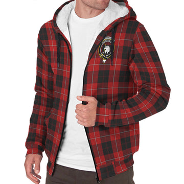 Cunningham Tartan Sherpa Hoodie with Family Crest