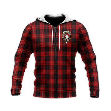 Cunningham Tartan Knitted Hoodie with Family Crest