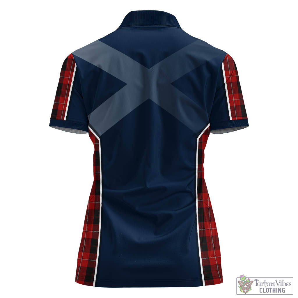 Cunningham Tartan Women's Polo Shirt with Family Crest and Lion Rampant Vibes Sport Style - Tartan Vibes Clothing