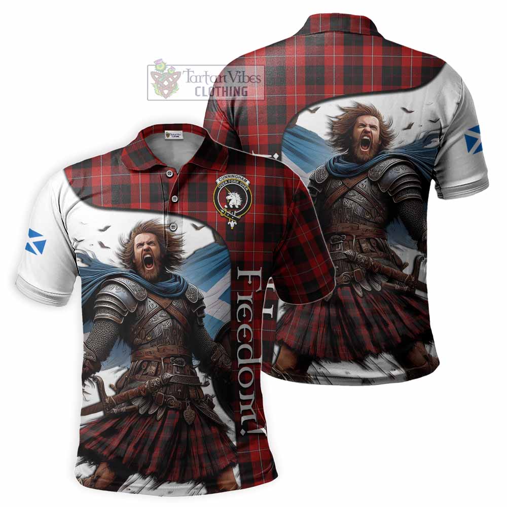 Tartan Vibes Clothing Cunningham Crest Tartan Polo Shirt Inspired by the Freedom of Scottish Warrior