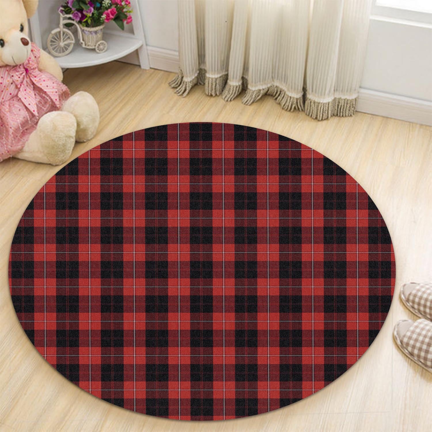 Cunningham Tartan Round Rug - Tartanvibesclothing