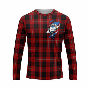 Cunningham Clan Crest In Me Tartan Long Sleeve T-Shirt Scotland Flag Style
