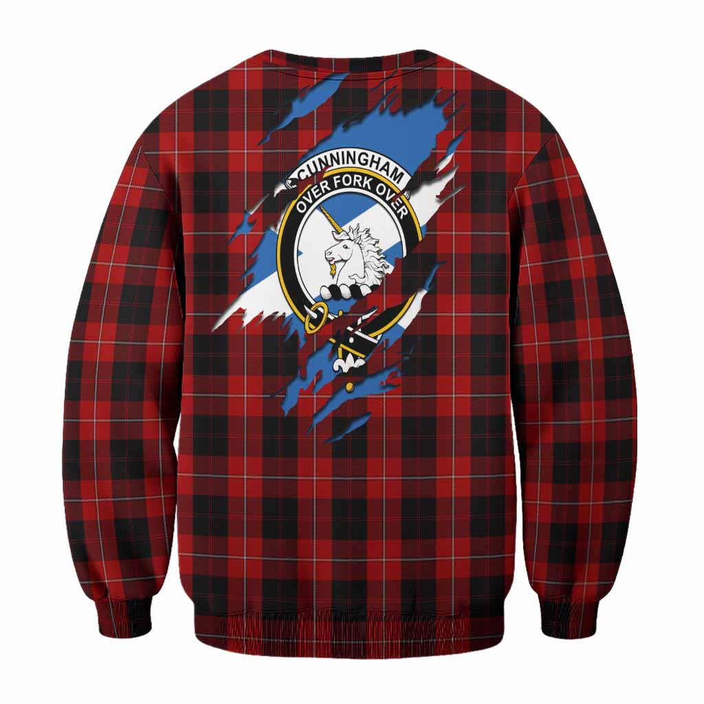 Cunningham Clan Crest In Me Tartan Sweatshirt Scotland Flag Style