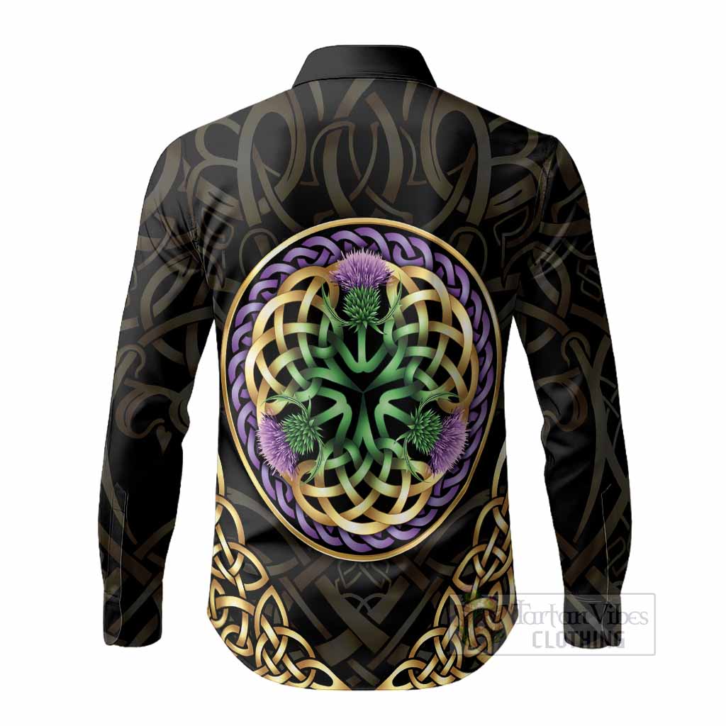 Cunningham Clan Crest Long Sleeve Button Shirts Celtic Scottish Thistle