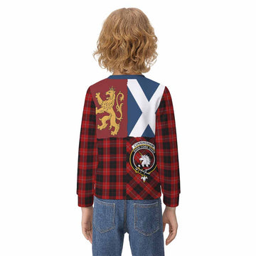 Cunningham Crest Tartan Kid Knitted Sweatshirt with Lion Rampant Saltire Style