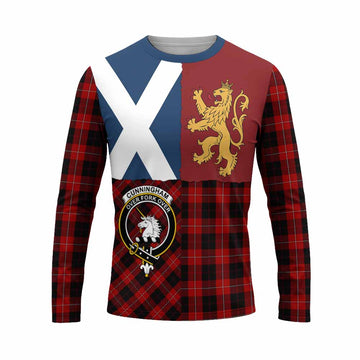 Cunningham Crest Tartan Long Sleeve T-Shirt with Lion Rampant Saltire Style