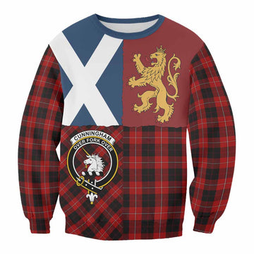 Cunningham Crest Tartan Sweatshirt with Lion Rampant Saltire Style