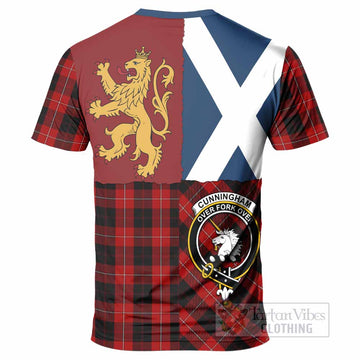 Cunningham Crest Tartan T-Shirt with Lion Rampant Saltire Style