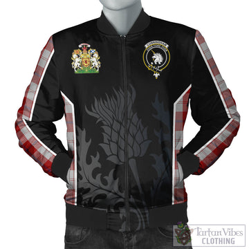Cunningham Dress Tartan Bomber Jacket with Family Crest and Scottish Thistle Vibes Sport Style