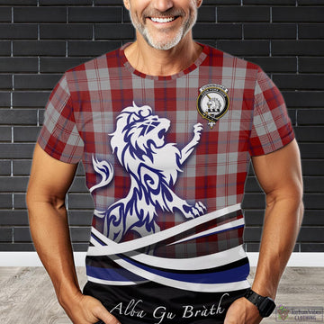 Cunningham Dress Tartan T-Shirt with Alba Gu Brath Regal Lion Emblem