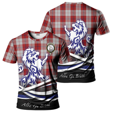 Cunningham Dress Tartan T-Shirt with Alba Gu Brath Regal Lion Emblem