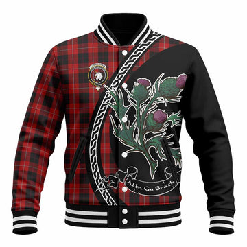 Cunningham Family Crest Tartan Baseball Jacket Alba Thistle Inspired