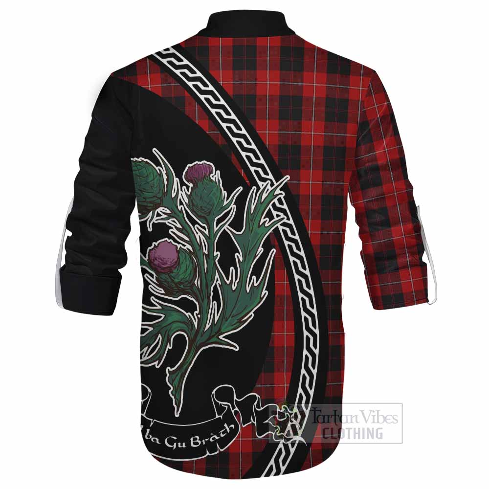 Cunningham Family Crest Tartan Ghillie Shirt Alba Thistle Inspired - Tartan Vibes Clothing