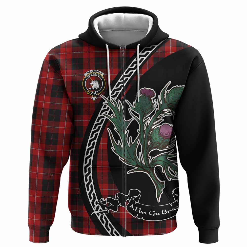 Cunningham Family Crest Tartan Hoodie Alba Thistle Inspired - Tartan Vibes Clothing