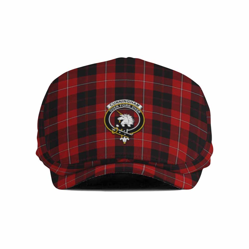 Cunningham Family Crest Tartan Jeff Cap, Tartan Flat Cap