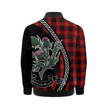 Cunningham Family Crest Tartan Kid Bomber Jacket Alba Thistle Inspired