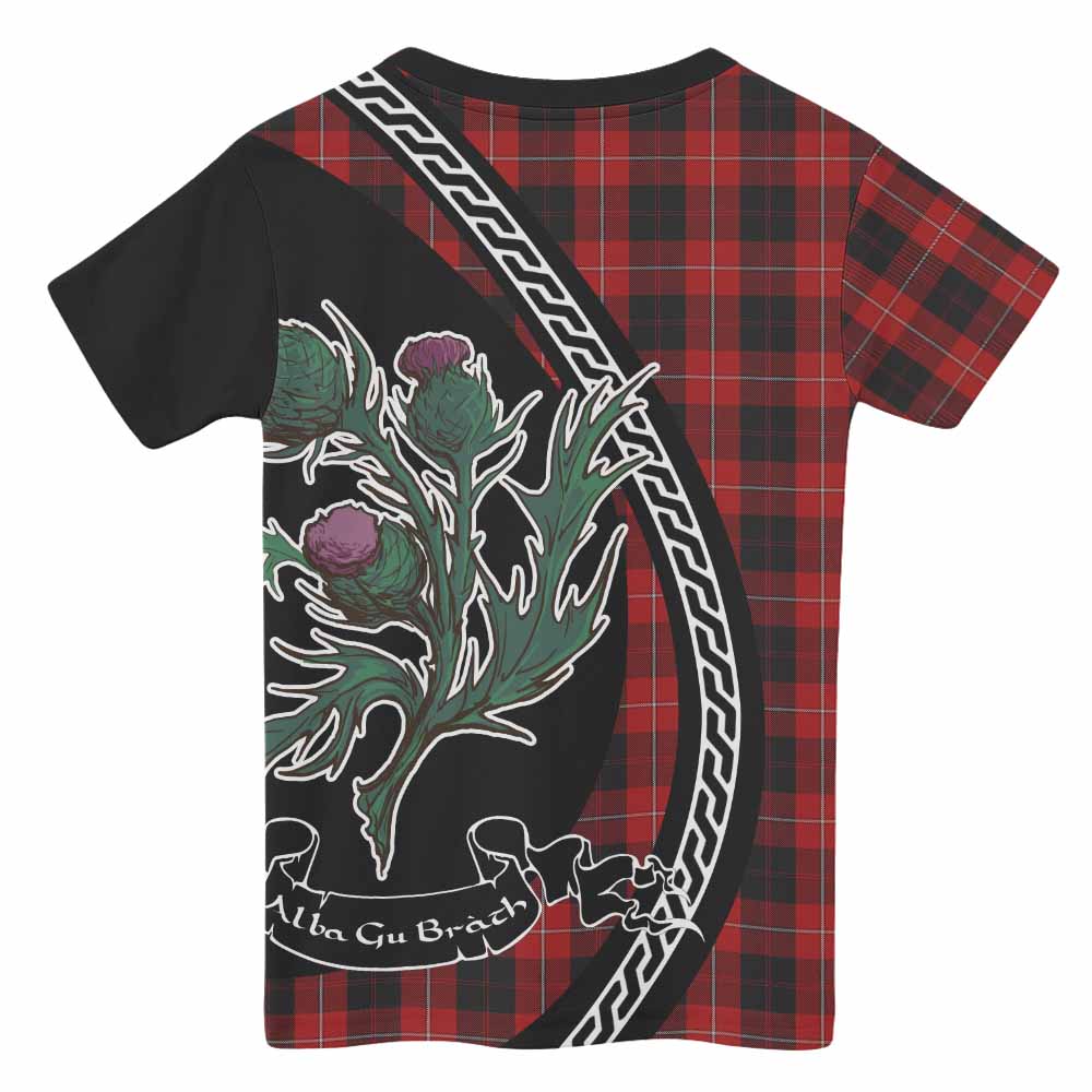 Cunningham Family Crest Tartan Kid T-shirt Alba Thistle Inspired - Tartan Vibes Clothing