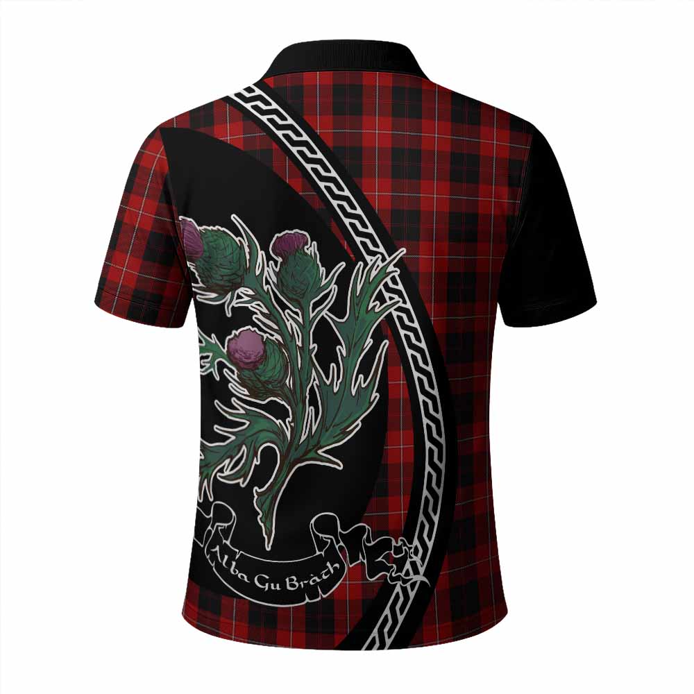 Cunningham Family Crest Tartan Polo Shirt Alba Thistle Inspired - Tartan Vibes Clothing