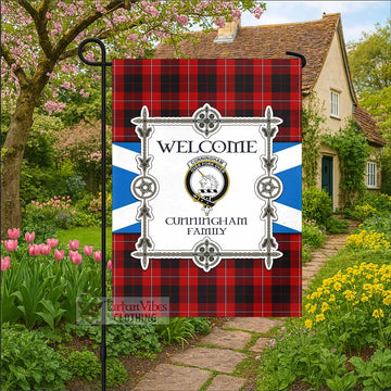 Cunningham Family Crest Tartan Welcome Garden Flag Saltire Harmony Style