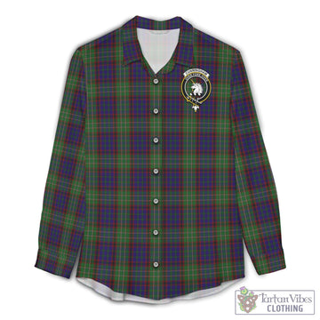 Cunningham Hunting Tartan Womens Casual Shirt with Family Crest