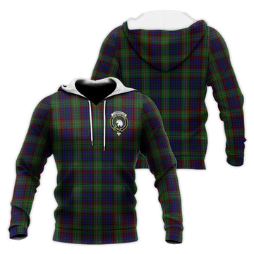 Cunningham Hunting Tartan Knitted Hoodie with Family Crest