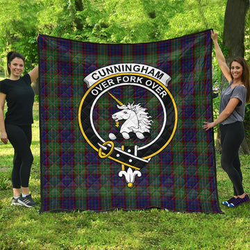 Cunningham Hunting Tartan Quilt with Family Crest
