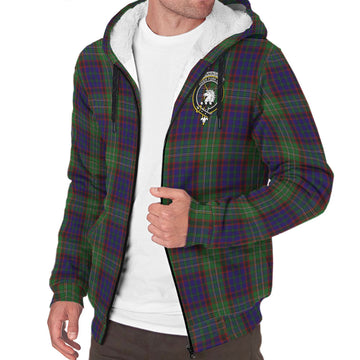 Cunningham Hunting Tartan Sherpa Hoodie with Family Crest