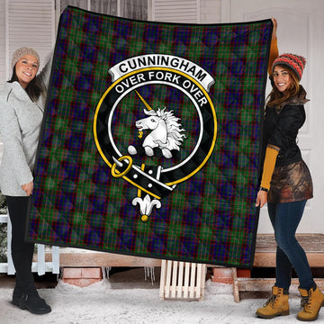 Cunningham Hunting Tartan Quilt with Family Crest