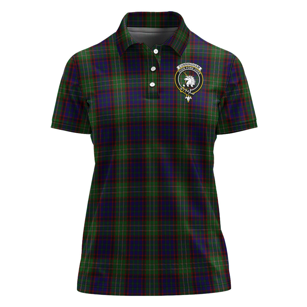 cunningham-hunting-tartan-polo-shirt-with-family-crest-for-women