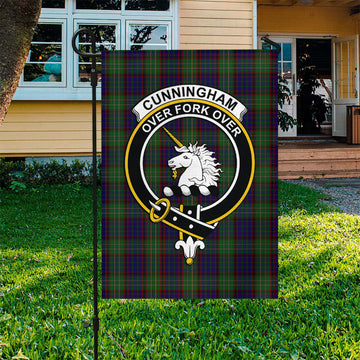 Cunningham Hunting Tartan Flag with Family Crest