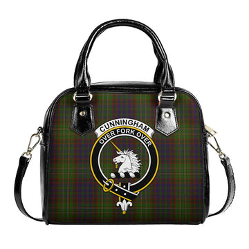 Cunningham Hunting Modern Tartan Shoulder Handbags with Family Crest