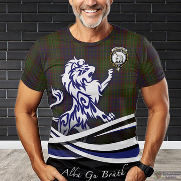 Cunningham Hunting Modern Tartan T-Shirt with Alba Gu Brath Regal Lion Emblem