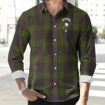 Cunningham Hunting Modern Tartan Long Sleeve Button Up Shirt with Family Crest