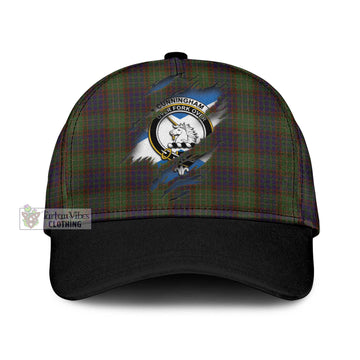 Cunningham Hunting Modern Tartan Classic Cap with Family Crest In Me Style
