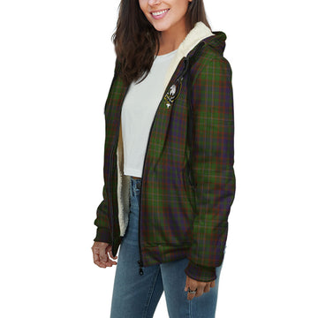 Cunningham Hunting Modern Tartan Sherpa Hoodie with Family Crest