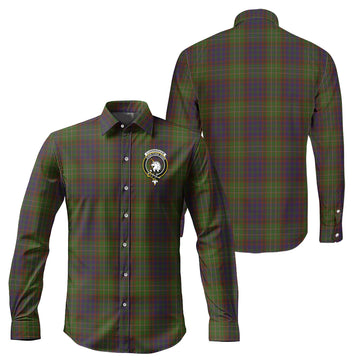 Cunningham Hunting Modern Tartan Long Sleeve Button Up Shirt with Family Crest