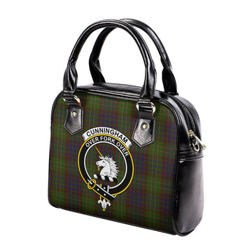 Cunningham Hunting Modern Tartan Shoulder Handbags with Family Crest