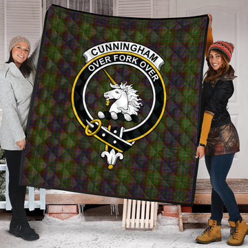 Cunningham Hunting Modern Tartan Quilt with Family Crest