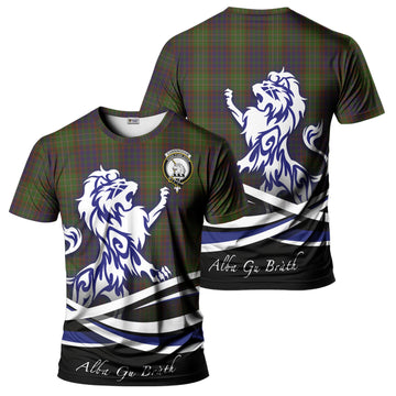 Cunningham Hunting Modern Tartan T-Shirt with Alba Gu Brath Regal Lion Emblem