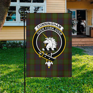 Cunningham Hunting Modern Tartan Flag with Family Crest